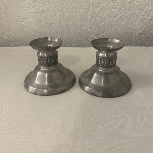 Pewter cross candle - candle, stick