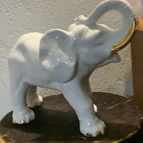 Vintage porcelain elephant - vintage,