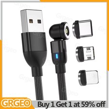 3 in 1 Magnetic Fast Charging USB Cable Phone Charger for iPhone Type C Micro UK