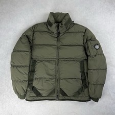 CP Company Nycra Down Puffer Lens Jacket Medium Coat Khaki Green 5165