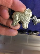 VINTAGE KENART  POLISH LOWLAND SHEEP DOG, HERDING, PASTORAL DOG BROOCH PIN