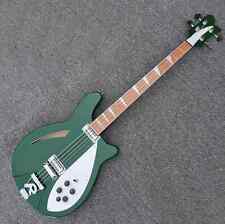 4 Strings Green Semi Hollow Body Electric Bass Guitar Triangle MOP Inlay Top