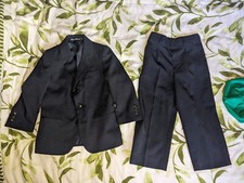 BHS boys Children's dress suit Nave blue Pinstripe Trousers Jacket (age 4) 104cm