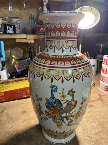Large asian vase with peacocks - asian,