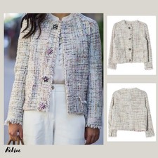 Zara Pastel Tweed Blazer 