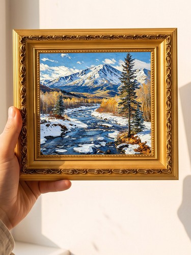 Snow mountain river - snow,