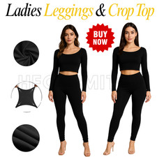 LADIES WOMENS VISCOSE LYCRA PLAIN STRETCHY SOFT LEGGINGS WITH ELASTICATED WAIST