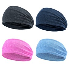 Women Sport Wide Sweat Sweatband Yoga Nonslip Headband Elastic Head Hair Band