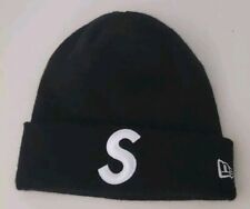 FW17 Supreme New Era S Logo Beanie Black Hat Small Box Logo 