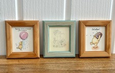 3 Small Winnie The Pooh Bear Disney Framed Prints Picture Reflex Marketing 7x8cm