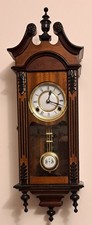 [ANTIQUE CLOCK] Vienna Wall Clock c1900 – Ornate Carved Case, Brass Pendulum 