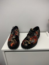 Pavers Ladies Black Red Floral