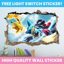 POKEMON HOLE IN WALL STICKER PERSONALISED DECAL DECOR KIDS BEDROOM DECORATION