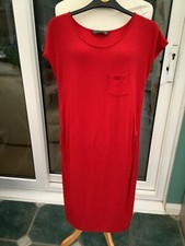 blooming marvellous uk 10 red jersey bodycon dress vgc short sleeves maternity