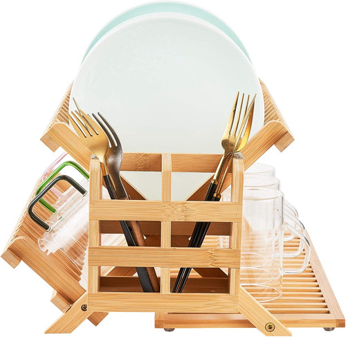 Bamboo dish drying rack - bamboo,