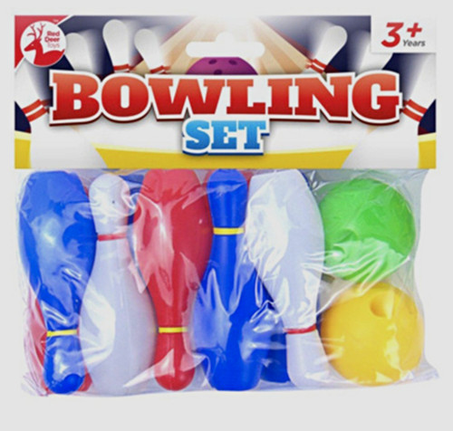 Red deer toys kids bowling - red, set