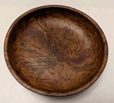 VINTAGE HANDMADE HAND TURNED REDWOOD BURL WOOD FRUIT BOWL - WOODEN TREEN DISH