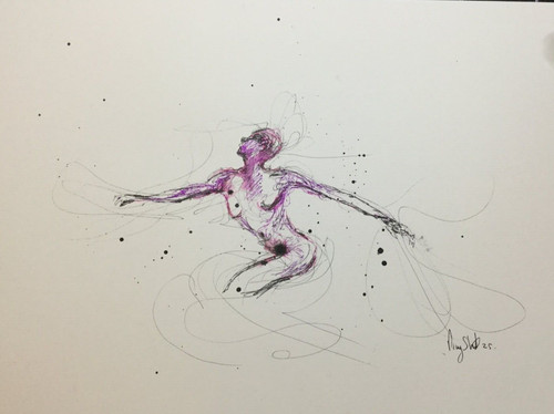 Original dancer ink sketch - original,