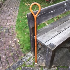 Vintage Modernist Needle Design Loop Top Walking Stick 37.5” Tall