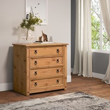 Corona Chest of Drawers Rustic 4 Drawer Mexican Solid Pine by Mercers Furniture®