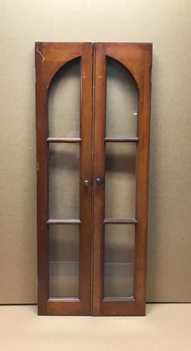 Vtg pair lite - varnished, arch