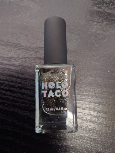 Holo taco black glitter nail - holo,