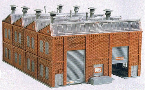 Twin diesel loco - shed, model