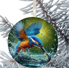 Kingfisher Bird Hanging Bauble Decoration Christmas 