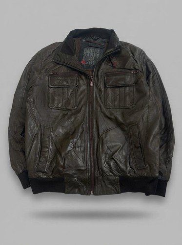 Vintage 90s brown real leather - 90s,
