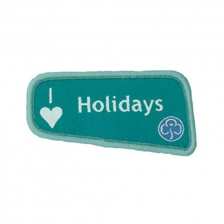 Love holidays woven badge - love,