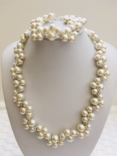 Bridal necklace bracelet - bridal,