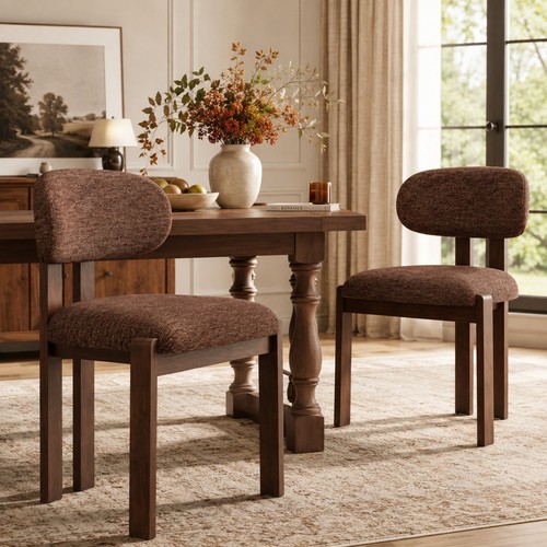 Pair brown upholstered - pair,