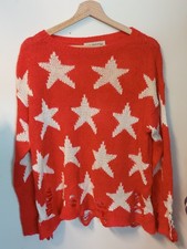 Wildfox  Womens Jumper XS 42" Chest Pre-Owned Red Star