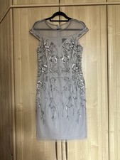 Adrianna Papell  Grey/Silver Embroidered Dress UK 14 New without tags