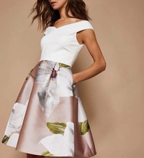 Ted Baker Chatsworth Valtia dress Off Shoulder Fit And Flare size 1 UK 8