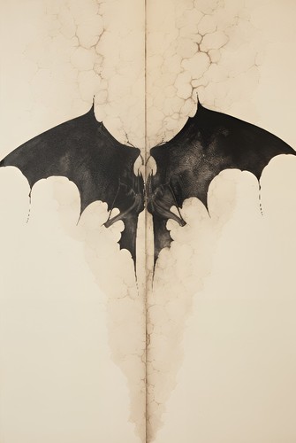 Rorschach inkblot bats set - inkblot, of