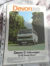 Volkswagen Devon 12-16 Seater Buses brochure Sep 1984 UK market 