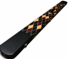 Deluxe Wide 1 Piece Black/Brown Patchwork Snooker Tournament Style Case 3 Slots