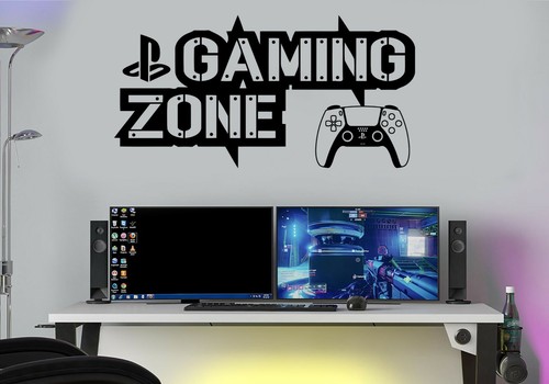 Gaming zone wall stickers - wall, ps5
