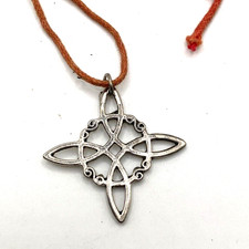 Witch protection Celtic knot pendant necklace 64cm cord boho costume jewellery