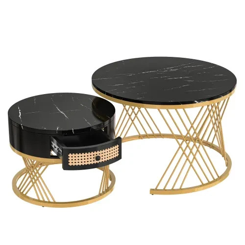 Round coffee table set - in,