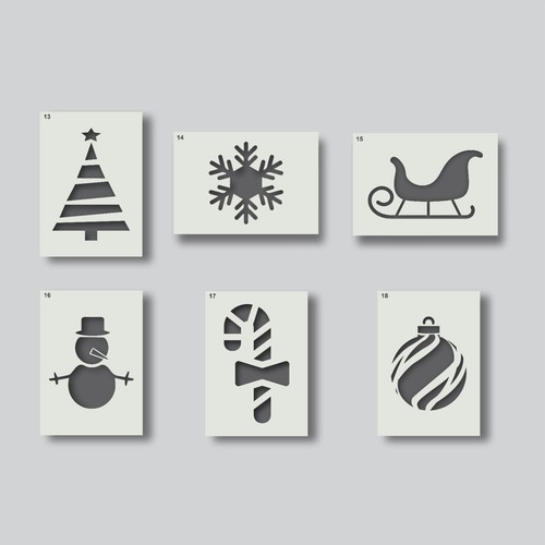 Christmas stencils for card - christmas,