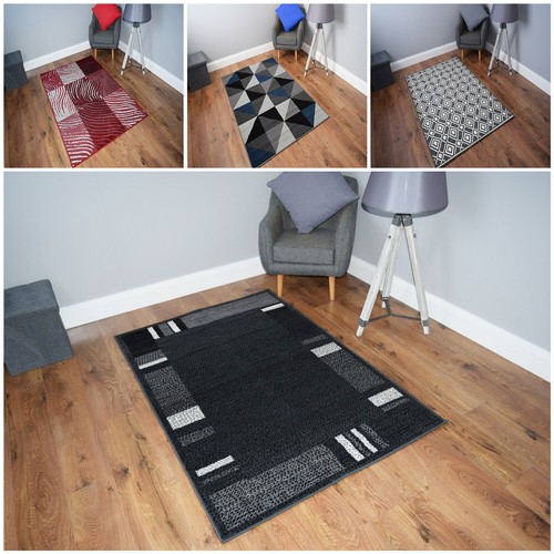 Modern black rug mat - modern,