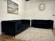 SCS  Black Velvet 3+2 Seater Sofa Set