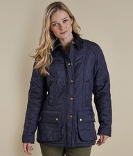 Barbour Beadnell Polarquilt Jacket Navy Blue, Size 20 new Rrp £165