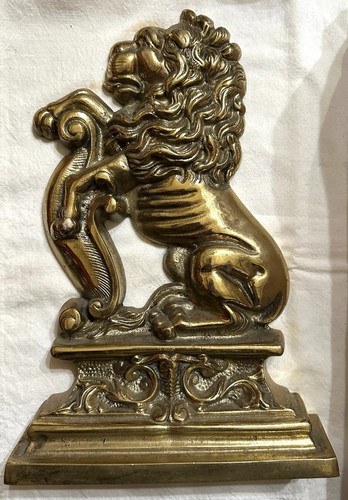 Vintage solid brass lion - vintage,