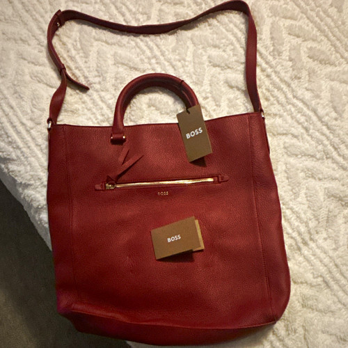 Boss burgundy pebbled leather - pebbled,