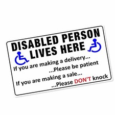 1 x Sign Disabled Person Lives