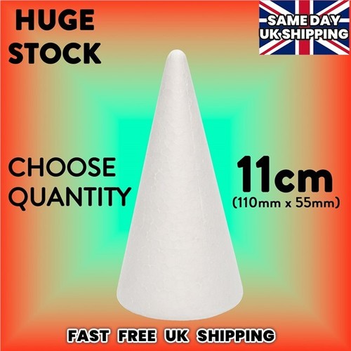 Small 11cm polystyrene cones - 11cm,