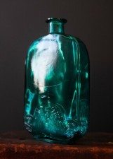 Recycled Art Glass Bottle  Hand Made In Spain 8.5 inch
